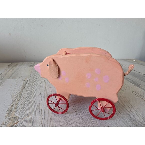 Vintage pig cart country folk art shabby Chic - Picture 1 of 9